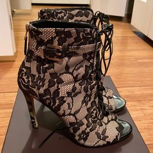 Brian Atwood Linford Lace Sandal Booties 11